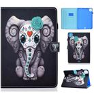 For iPad Air 2022 / 2020 10.9 Colored Drawing Pattern Horizontal Flip PU Leather Case with Holder & Card Slot & Anti-skid Strip(Rose Elephant) - 1