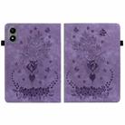 For Infinix Xpad 20 Butterfly Rose Embossed Leather Tablet Case(Purple) - 2