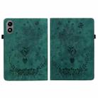 For Infinix Xpad 20 Butterfly Rose Embossed Leather Tablet Case(Green) - 2