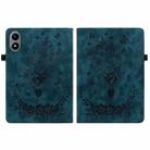 For Infinix Xpad 20 Butterfly Rose Embossed Leather Tablet Case(Dark Blue) - 2