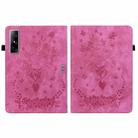 For Infinix Xpad GT Butterfly Rose Embossed Leather Tablet Case(Rose Red) - 2
