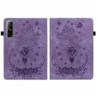 For Infinix Xpad GT Butterfly Rose Embossed Leather Tablet Case(Purple) - 2
