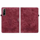For Infinix Xpad GT Butterfly Rose Embossed Leather Tablet Case(Red) - 2