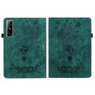 For Infinix Xpad GT Butterfly Rose Embossed Leather Tablet Case(Green) - 2