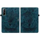 For Infinix Xpad GT Butterfly Rose Embossed Leather Tablet Case(Dark Blue) - 2