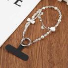 Love Butterfly Bead Chain Phone Anti-lost Short Lanyard(Silver) - 1