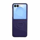 For Samsung Galaxy Z Flip7 5G Large Window Ring Holder Skin Feel PC Phone Case(Dark Blue) - 2