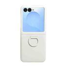 For Samsung Galaxy Z Flip7 5G Large Window Ring Holder Skin Feel PC Phone Case(White) - 2