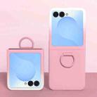 For Samsung Galaxy Z Flip7 5G Large Window Ring Holder Skin Feel PC Phone Case(Gradient Pink) - 1