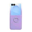 For Samsung Galaxy Z Flip7 5G Large Window Ring Holder Skin Feel PC Phone Case(Gradient Purple) - 2
