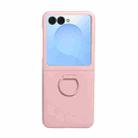 For Samsung Galaxy Z Flip7 5G Large Window Ring Holder Skin Feel PC Phone Case(Light Pink) - 2