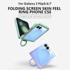 For Samsung Galaxy Z Flip7 5G Large Window Ring Holder Skin Feel PC Phone Case(Light Pink) - 3