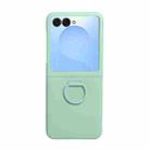 For Samsung Galaxy Z Flip7 5G Large Window Ring Holder Skin Feel PC Phone Case(Light Green) - 2