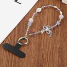 Alloy Butterfly Bead Chain Phone Anti-lost Short Lanyard(Purple) - 1