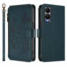 For Cricket Debut S3 Butterfly Love Flower Multi-card Zipper Wallet Leather Phone Case(Dark Green) - 2