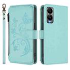 For Cricket Debut S3 Butterfly Love Flower Multi-card Zipper Wallet Leather Phone Case(Mint Green) - 2