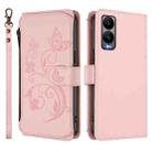 For Cricket Debut S3 Butterfly Love Flower Multi-card Zipper Wallet Leather Phone Case(Pink) - 2