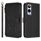 For Cricket Icon 6 / AT&T Verge SL219A Butterfly Love Flower Multi-card Zipper Wallet Leather Phone Case(Black) - 2