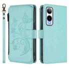For Cricket Icon 6 / AT&T Verge SL219A Butterfly Love Flower Multi-card Zipper Wallet Leather Phone Case(Mint Green) - 2