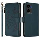 For Cricket Magic 2 5G/ AT&T Propel 2 5G Butterfly Love Flower Multi-card Zipper Wallet Leather Phone Case(Dark Green) - 2