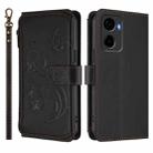 For Cricket Magic 2 5G/ AT&T Propel 2 5G Butterfly Love Flower Multi-card Zipper Wallet Leather Phone Case(Black) - 2