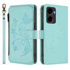 For Cricket Magic 2 5G/ AT&T Propel 2 5G Butterfly Love Flower Multi-card Zipper Wallet Leather Phone Case(Mint Green) - 2