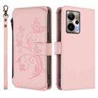 For Cricket Outlast 5G 2024 Butterfly Love Flower Multi-card Zipper Wallet Leather Phone Case(Pink) - 2
