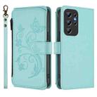 For Oukitel C1 Pro / C1 Butterfly Love Flower Multi-card Zipper Wallet Leather Phone Case(Mint Green) - 2