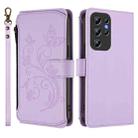 For Oukitel C1 Pro / C1 Butterfly Love Flower Multi-card Zipper Wallet Leather Phone Case(Light Purple) - 2