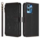 For Oukitel C32 Butterfly Love Flower Multi-card Zipper Wallet Leather Phone Case(Black) - 2