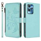 For Oukitel C32 Butterfly Love Flower Multi-card Zipper Wallet Leather Phone Case(Mint Green) - 2