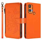 For Oukitel C33 Butterfly Love Flower Multi-card Zipper Wallet Leather Phone Case(Orange) - 2