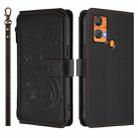 For Oukitel C33 Butterfly Love Flower Multi-card Zipper Wallet Leather Phone Case(Black) - 2