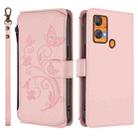 For Oukitel C33 Butterfly Love Flower Multi-card Zipper Wallet Leather Phone Case(Pink) - 2