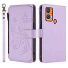 For Oukitel C33 Butterfly Love Flower Multi-card Zipper Wallet Leather Phone Case(Light Purple) - 2