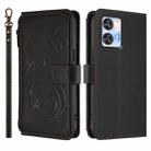 For Oukitel C35 Butterfly Love Flower Multi-card Zipper Wallet Leather Phone Case(Black) - 2