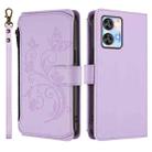 For Oukitel C35 Butterfly Love Flower Multi-card Zipper Wallet Leather Phone Case(Light Purple) - 2