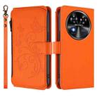 For Oukitel C37 Butterfly Love Flower Multi-card Zipper Wallet Leather Phone Case(Orange) - 2