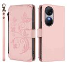 For Oukitel C38 Butterfly Love Flower Multi-card Zipper Wallet Leather Phone Case(Pink) - 2