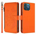 For Oukitel C53 Butterfly Love Flower Multi-card Zipper Wallet Leather Phone Case(Orange) - 2