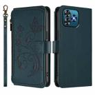 For Oukitel C53 Butterfly Love Flower Multi-card Zipper Wallet Leather Phone Case(Dark Green) - 2