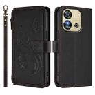 For Oukitel C57S / C57 / C57 Pro Butterfly Love Flower Multi-card Zipper Wallet Leather Phone Case(Black) - 2