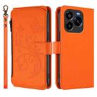 For Oukitel C65 Pro / C65 Butterfly Love Flower Multi-card Zipper Wallet Leather Phone Case(Orange) - 2