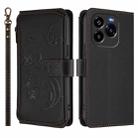 For Oukitel C65 Pro / C65 Butterfly Love Flower Multi-card Zipper Wallet Leather Phone Case(Black) - 2