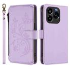 For Oukitel C65 Pro / C65 Butterfly Love Flower Multi-card Zipper Wallet Leather Phone Case(Light Purple) - 2