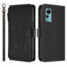 For Ulefone Note 14 Butterfly Love Flower Multi-card Zipper Wallet Leather Phone Case(Black) - 2