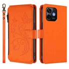 For Ulefone Note 16 Pro Butterfly Love Flower Multi-card Zipper Wallet Leather Phone Case(Orange) - 2