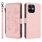 For Ulefone Note 16 Pro Butterfly Love Flower Multi-card Zipper Wallet Leather Phone Case(Pink) - 2