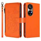 For Ulefone Note 17 Pro Butterfly Love Flower Multi-card Zipper Wallet Leather Phone Case(Orange) - 2
