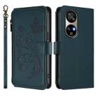For Ulefone Note 17 Pro Butterfly Love Flower Multi-card Zipper Wallet Leather Phone Case(Dark Green) - 2